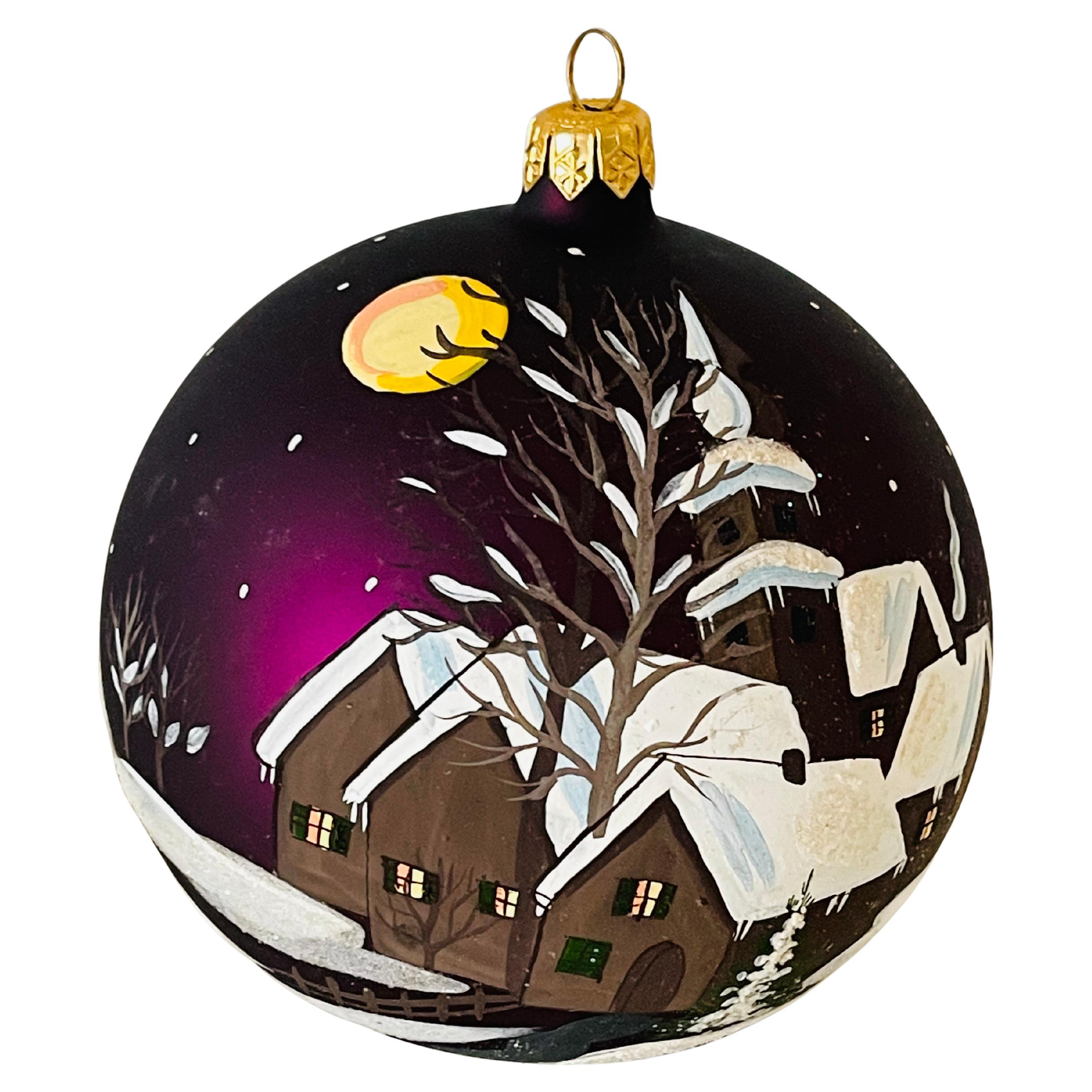 Vintage European Jumbo Christmas Ball peint à la main