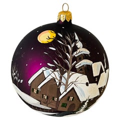 Vintage European Jumbo Christmas Ball Handpainted