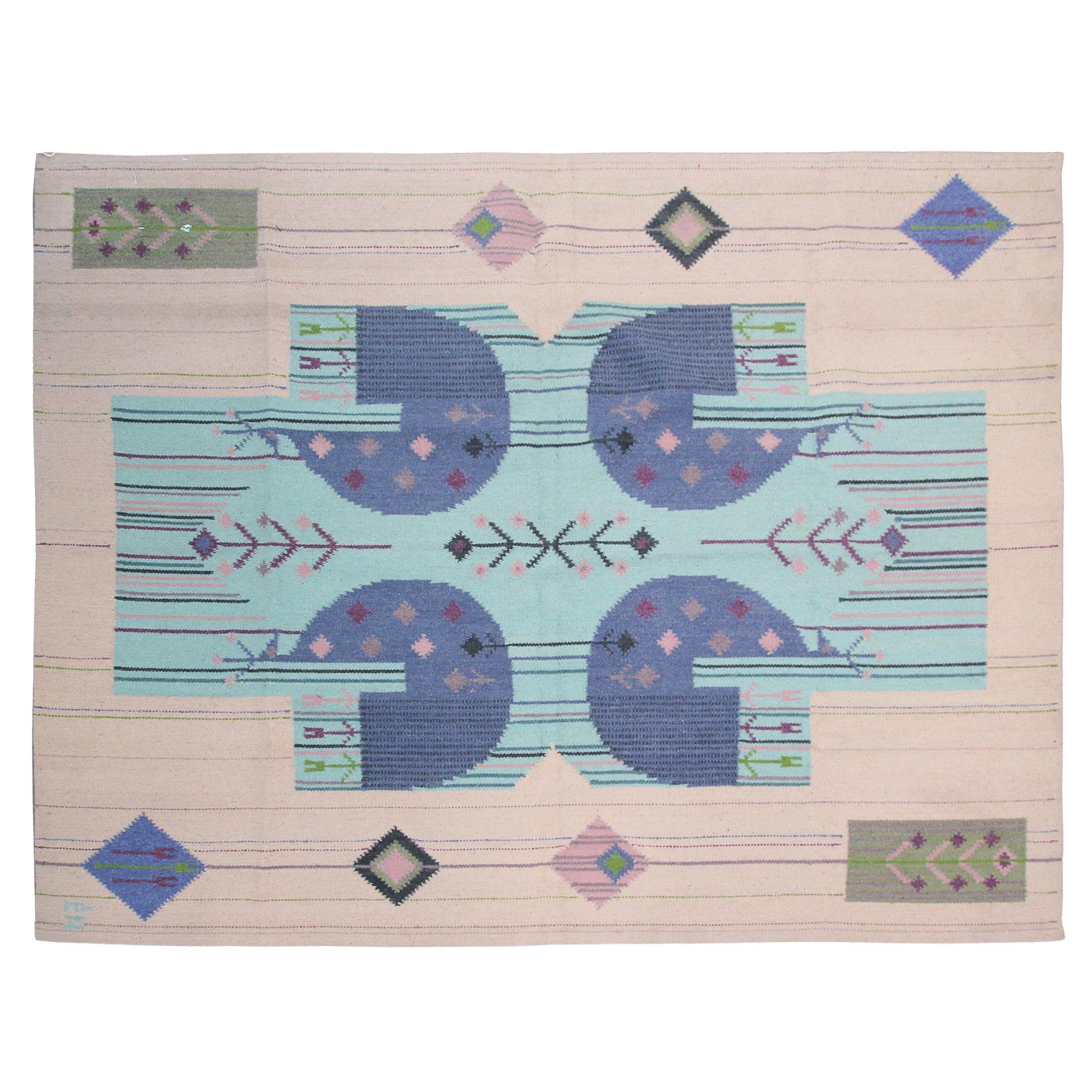 Vintage European Kilim Flatwoven Rug Kelim Rug Handmade Tapestry Art Nouveau Rug