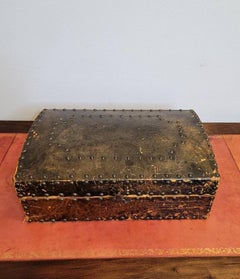 Vintage European Leather Flatware Box Display Chest