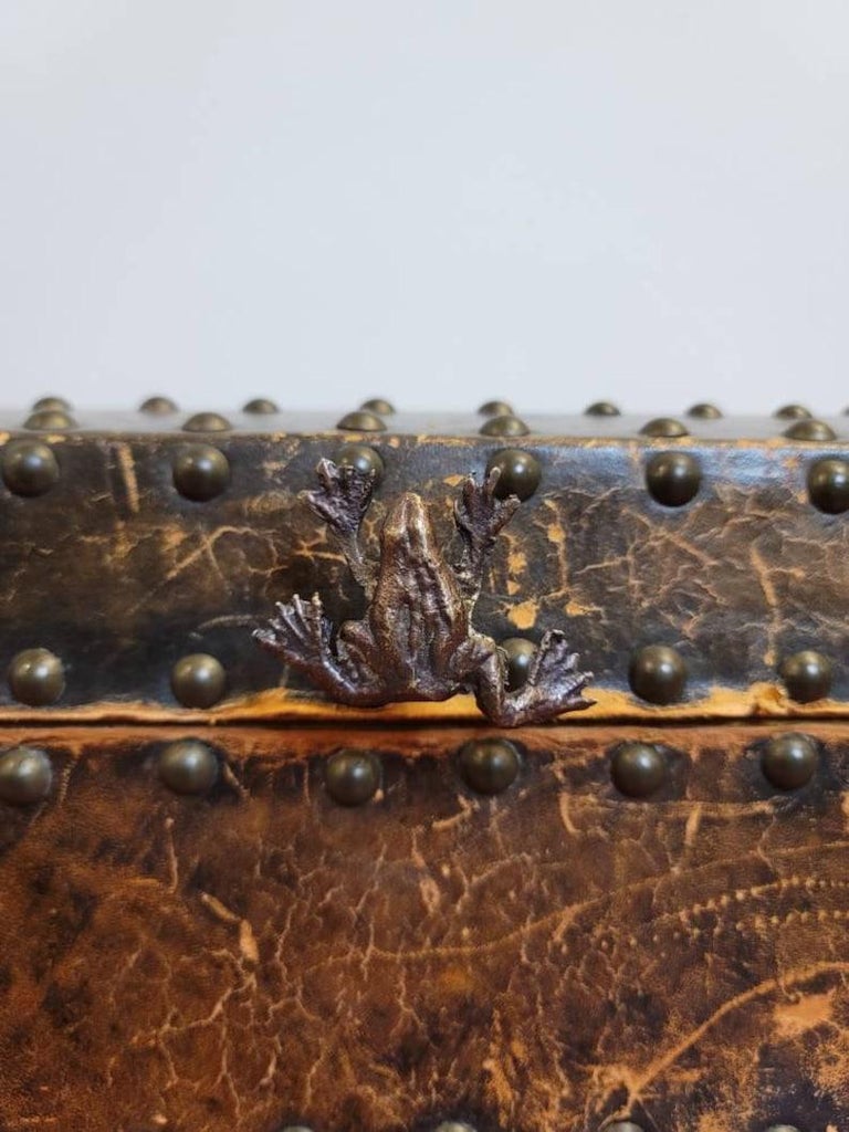 Vintage European Leather Flatware Box Display Chest For Sale at 1stDibs