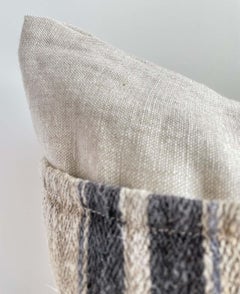Vintage European Linen Grain Sack Pillow with Insert