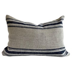 Almohada de saco de lino europeo vintage con inserto