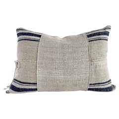 Almohada de saco de lino europeo vintage con inserto