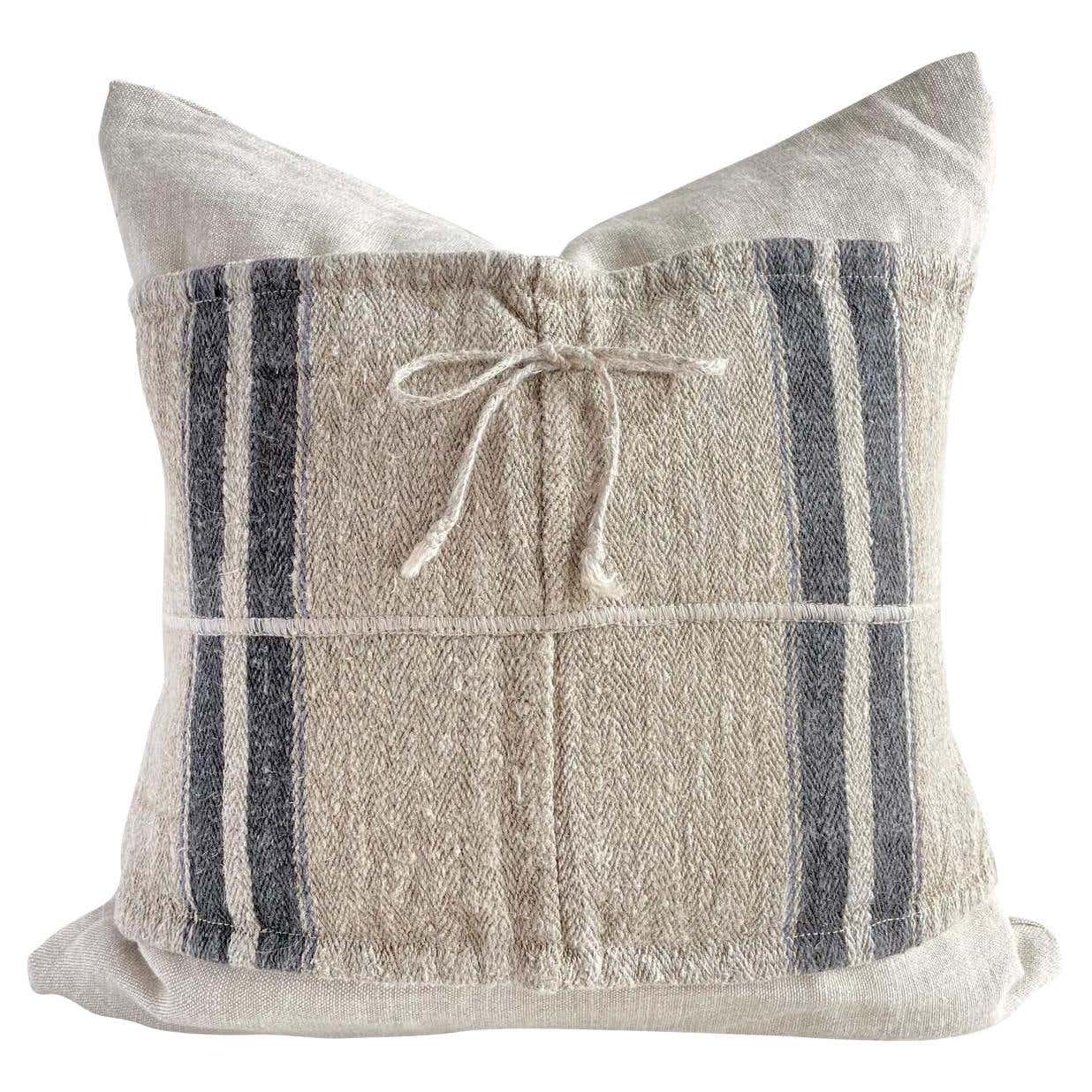 2 Antique Grain sacks grainsacks Bolster pillows European 2 Antique Grain sacks grainsacks Bolster pillows European