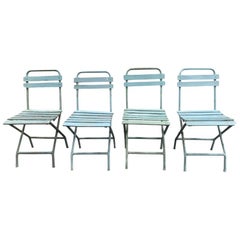 Vintage European Metal Dining Chairs 'Set of 4'