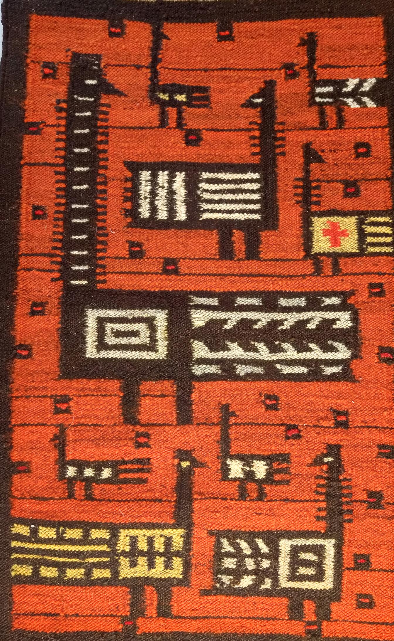 Suédois Tapis mural pictural européen vintage Décoration intérieure d'artisanat en vente