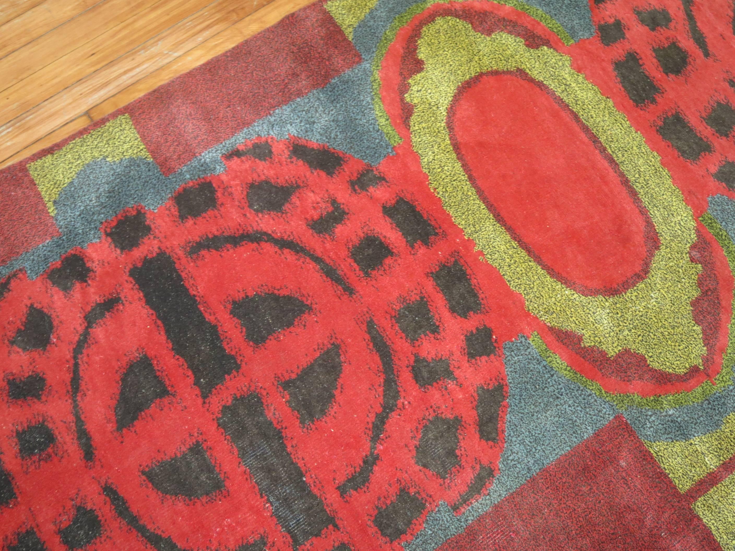 Hollywood Regency Tapis moderniste européen vintage de la collection Zabihi en vente