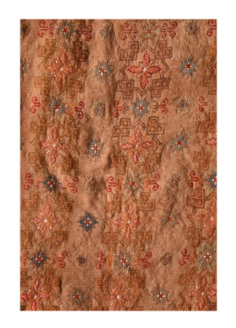 Vintage European Needle Point Rug 1'11'' x 2'3'' In Fair Condition For Sale In New York, NY