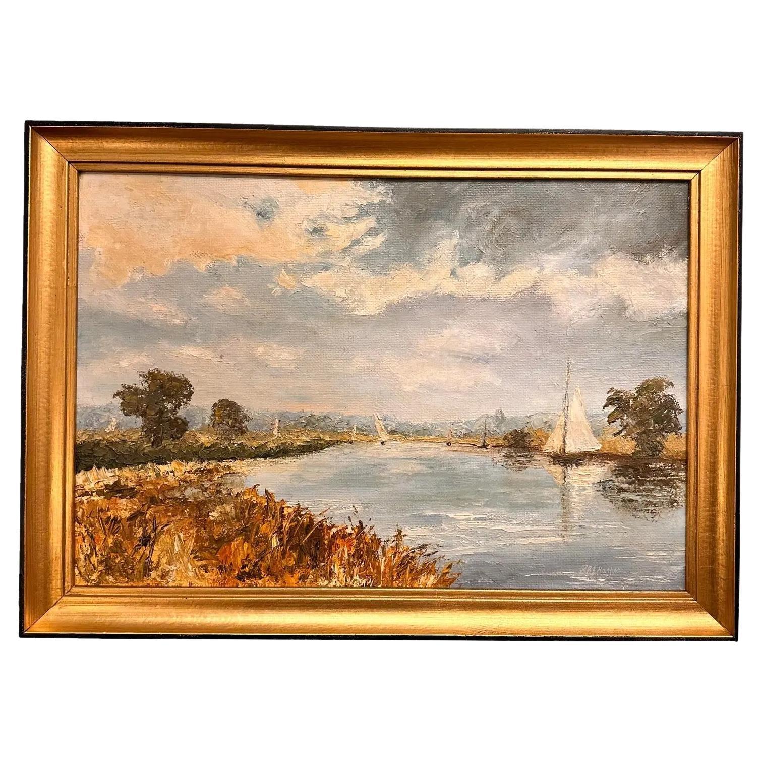 Vintage European Oil Painting For Sale