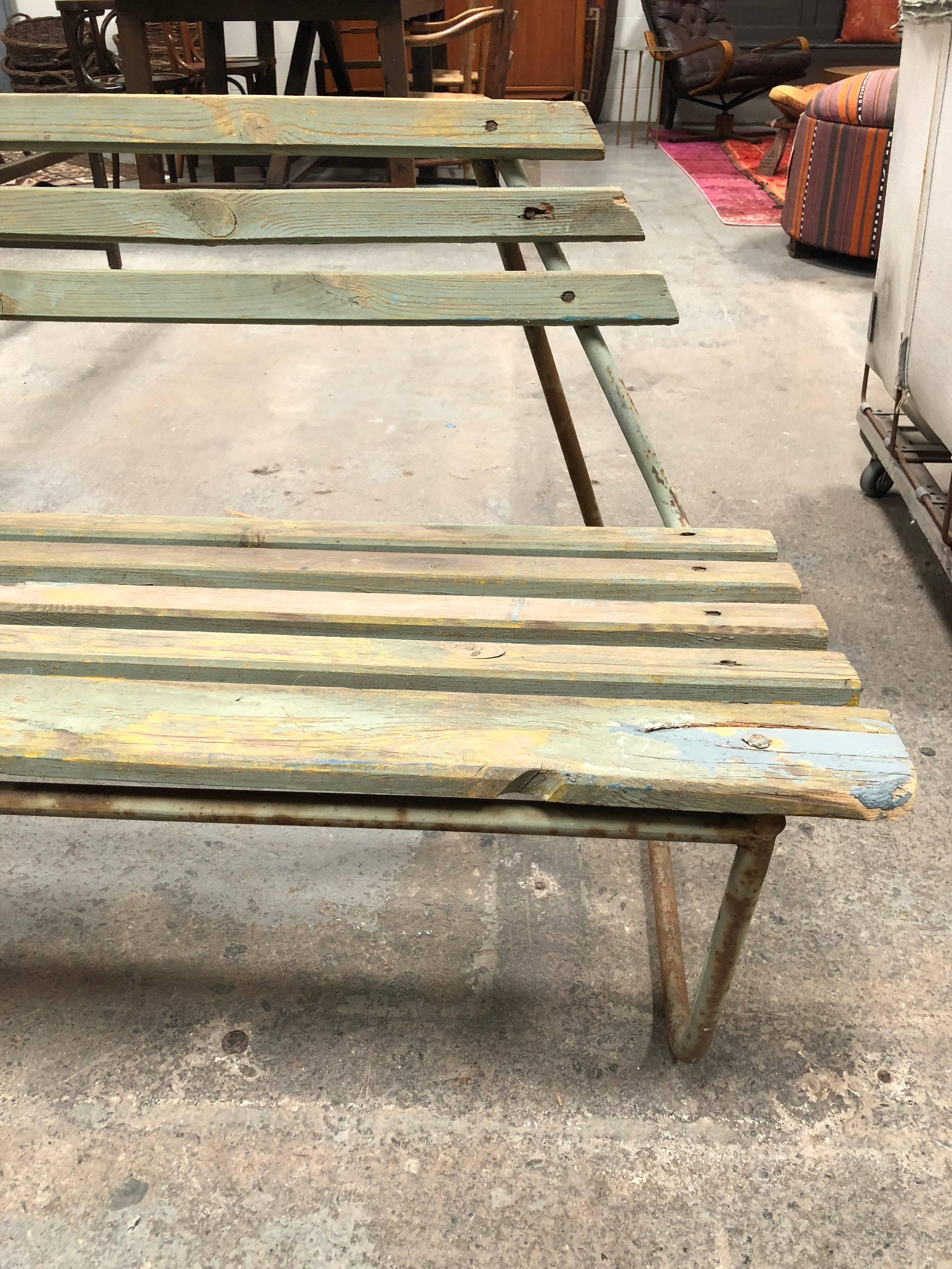 Rustic Vintage European Outdoor Bench