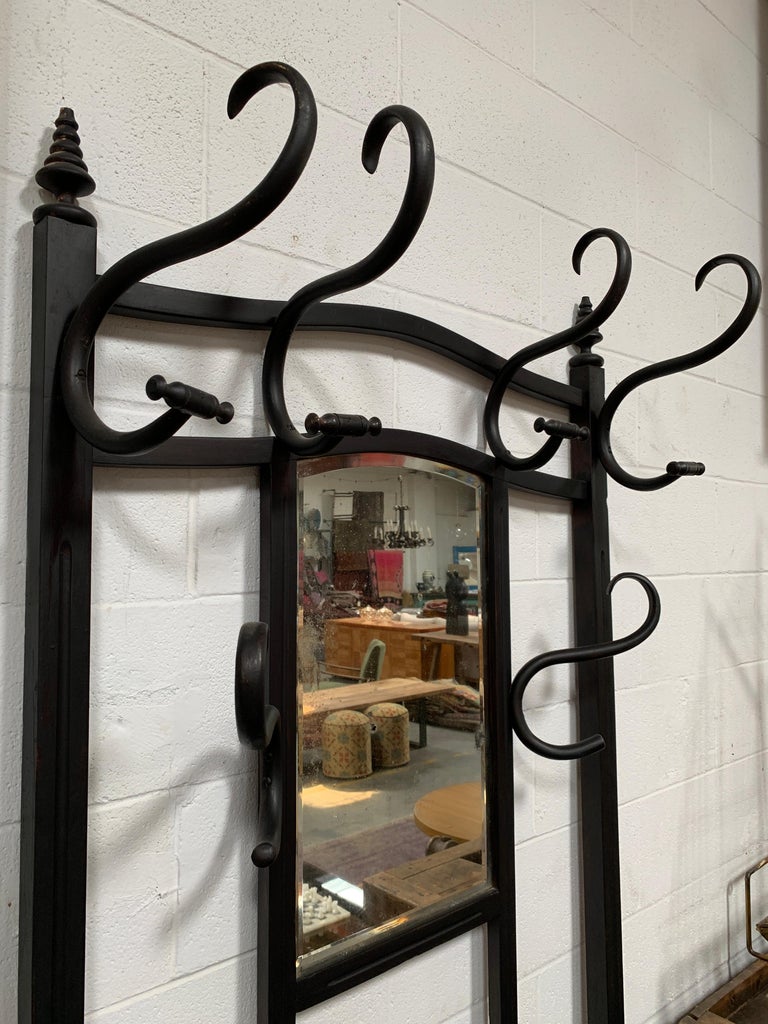 Vintage European Painted Wood Hall Tree at 1stDibs