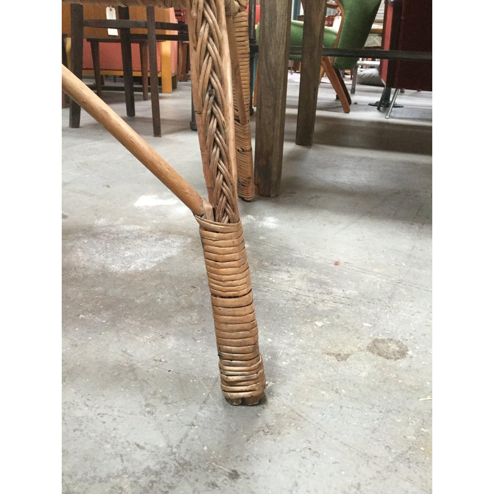 Vintage European Rattan Chair In Good Condition In Los Angeles, CA