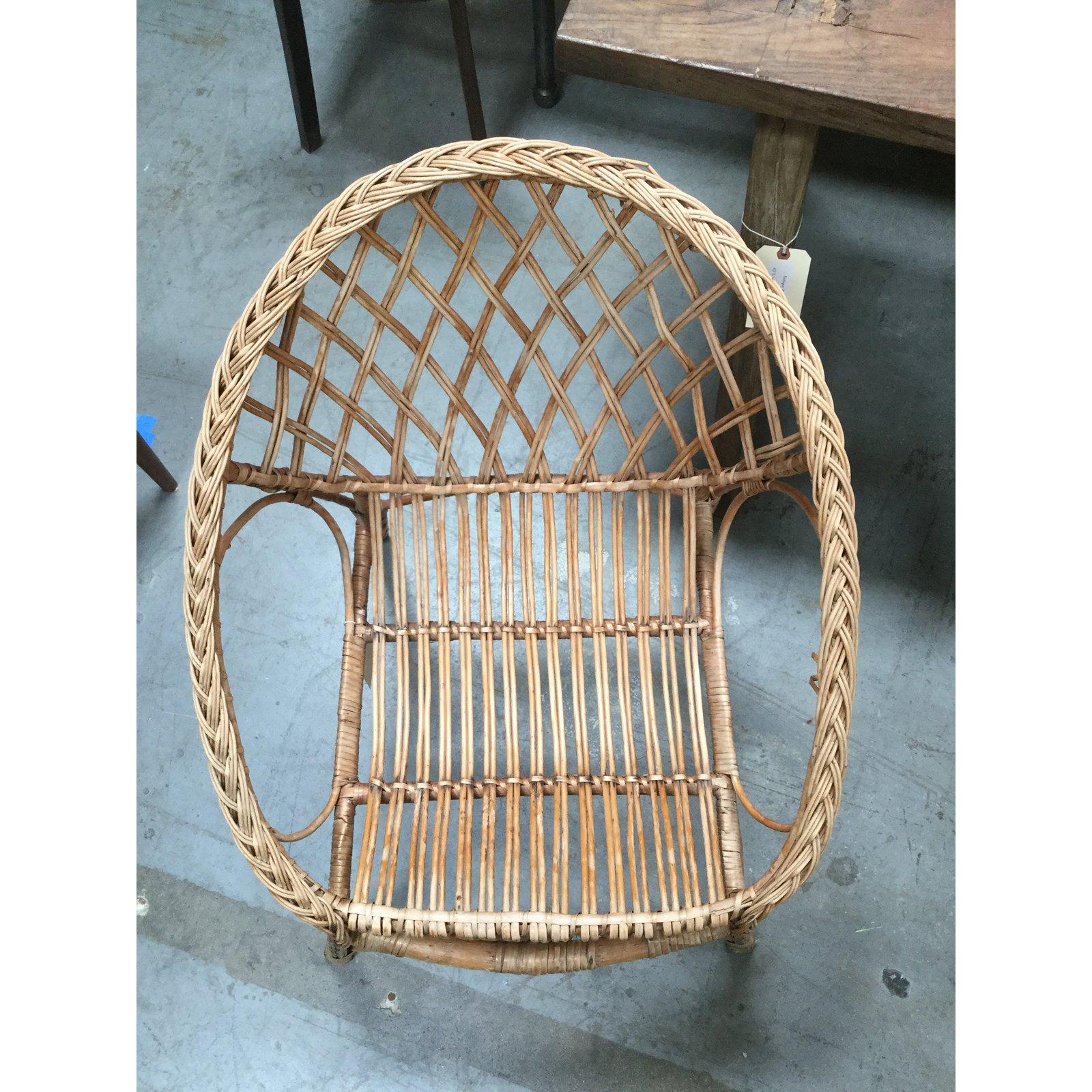 20th Century Vintage European Rattan Chair