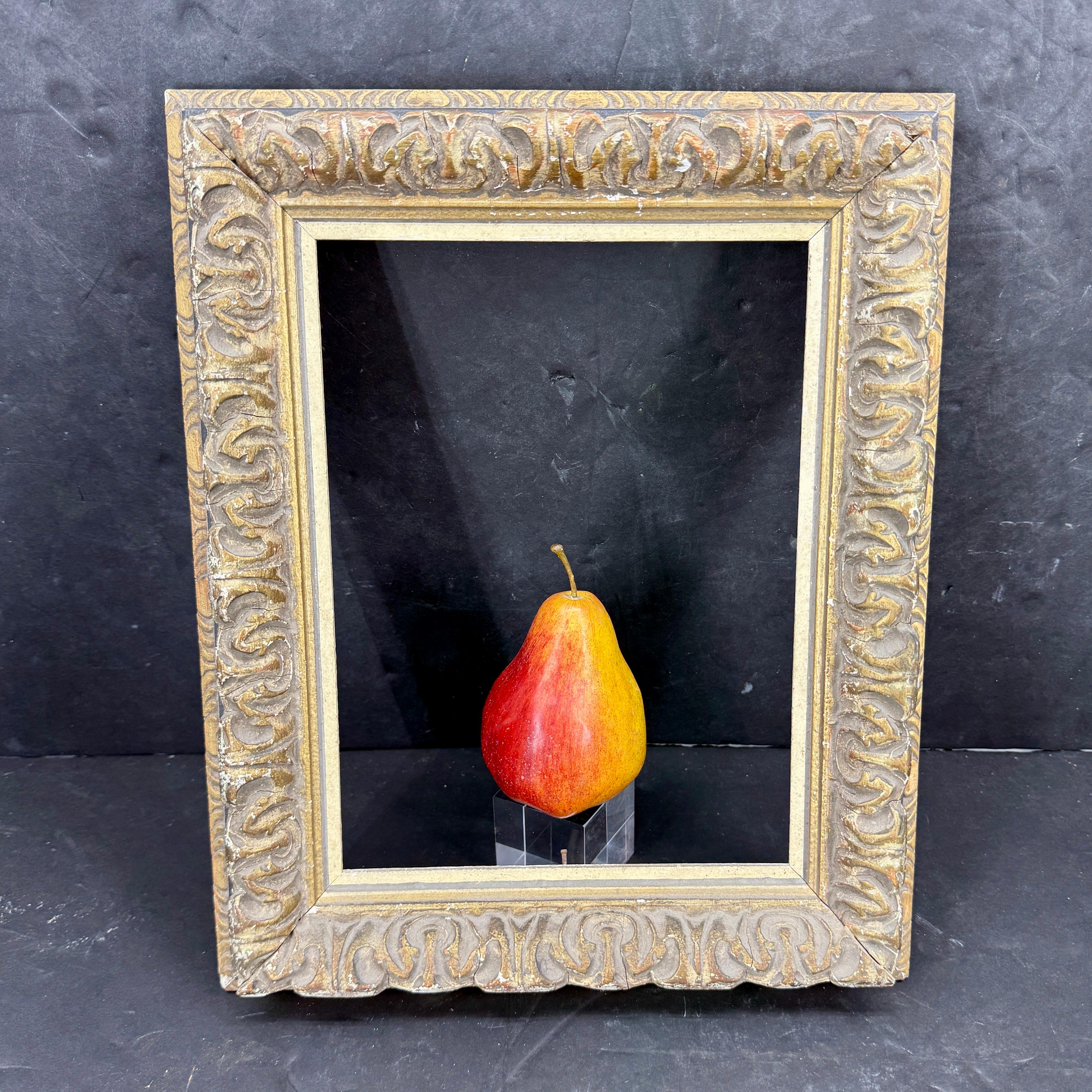 Vintage European Rectangular Wood Painted Gilt Art Frame im Angebot 2
