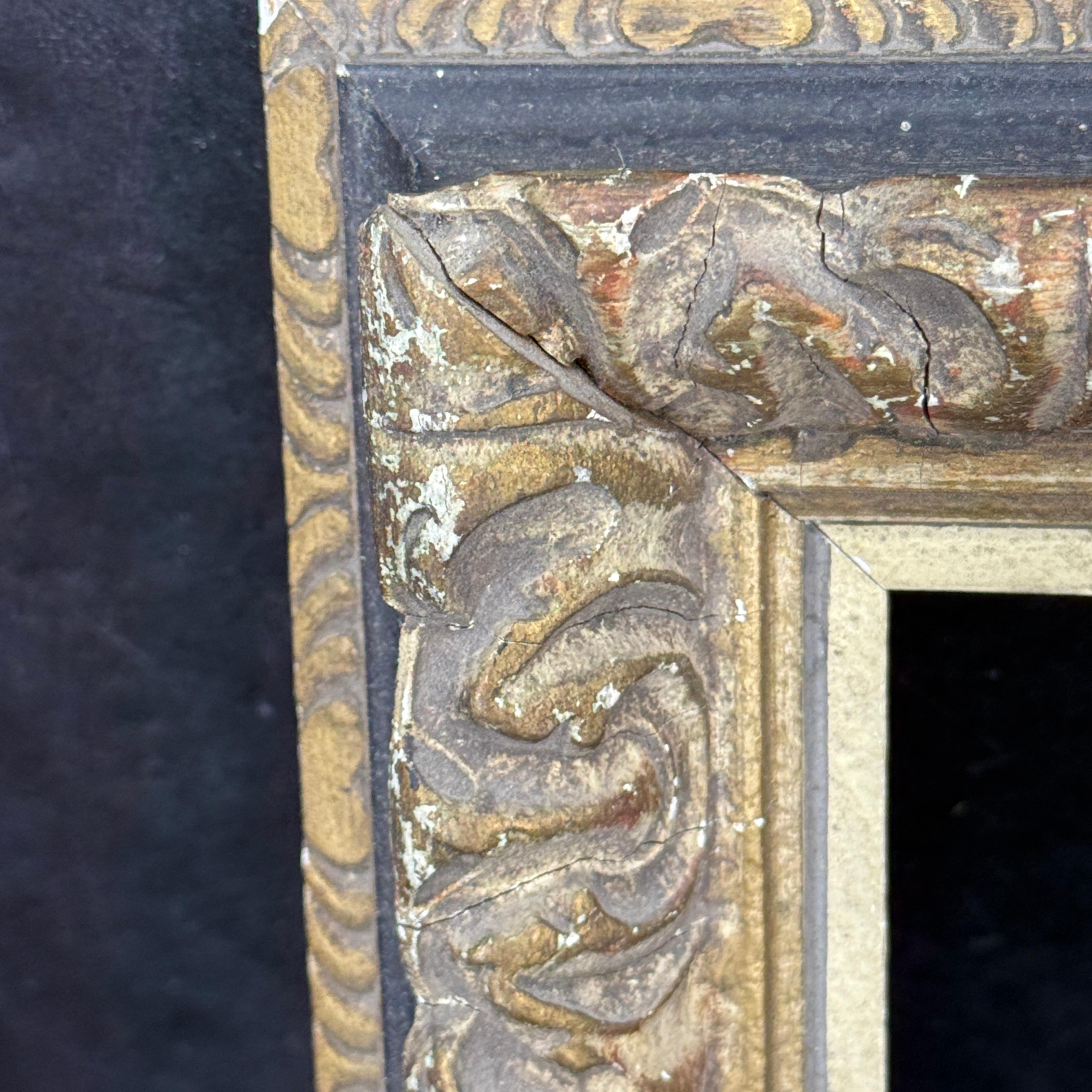Vintage European Rectangular Wood Painted Gilt Art Frame im Angebot 3