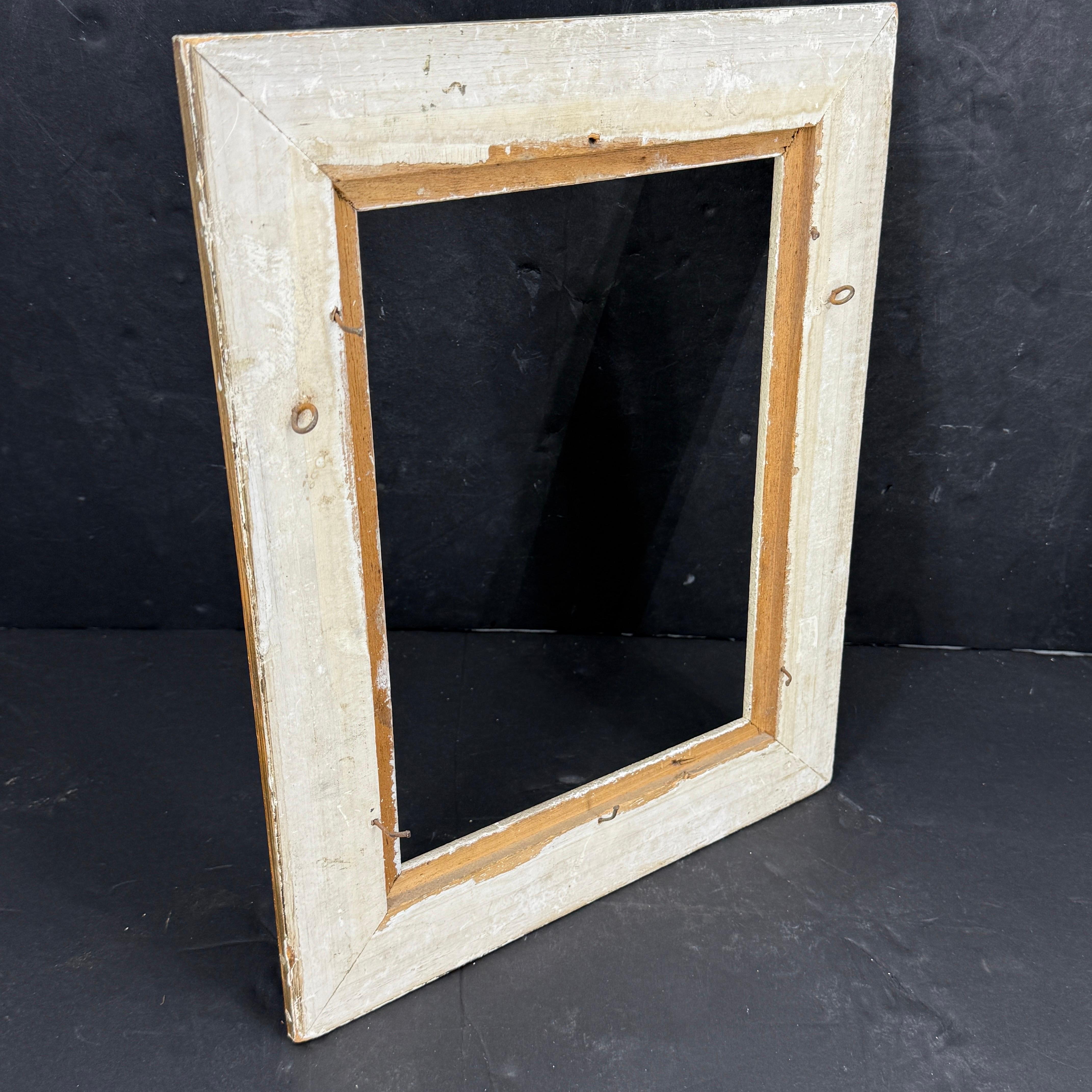 Vintage European Rectangular Wood Painted Gilt Art Frame im Angebot 5