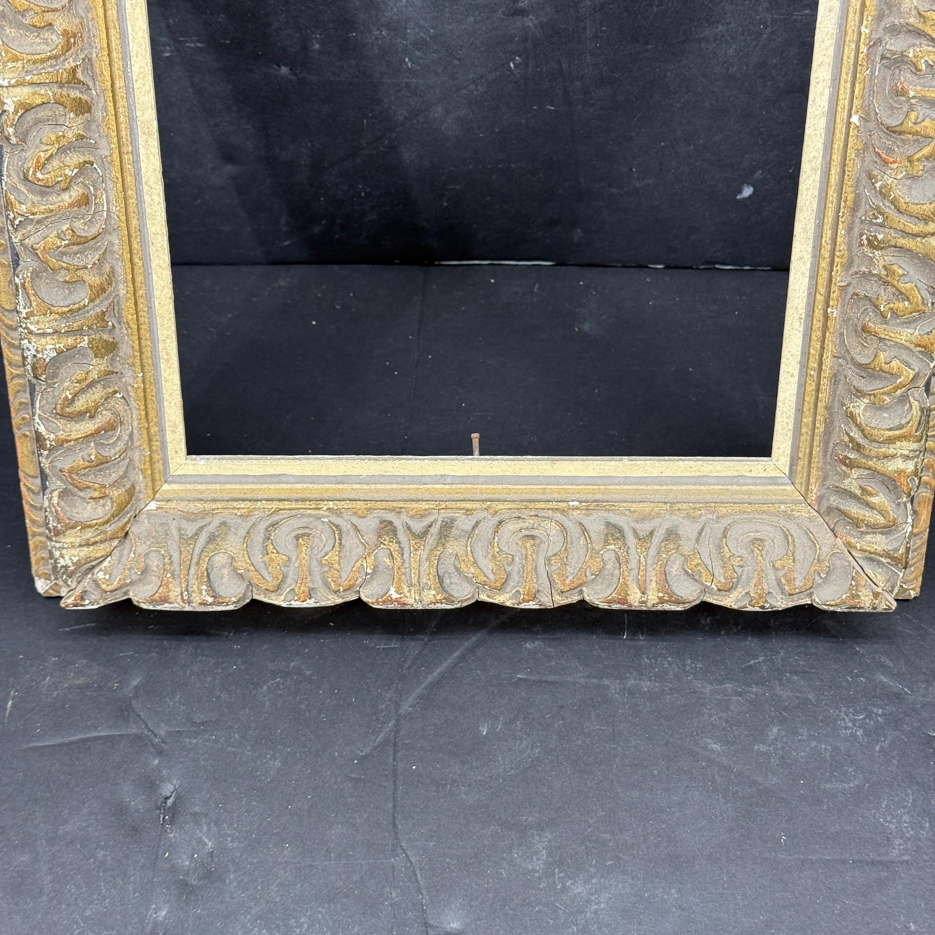 Vintage European Rectangular Wood Painted Gilt Art Frame im Angebot 7