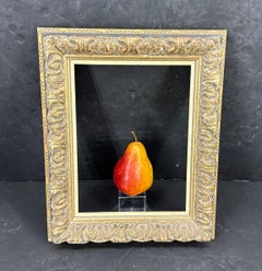 Vintage European Rectangular Wood Painted Gilt Art Frame