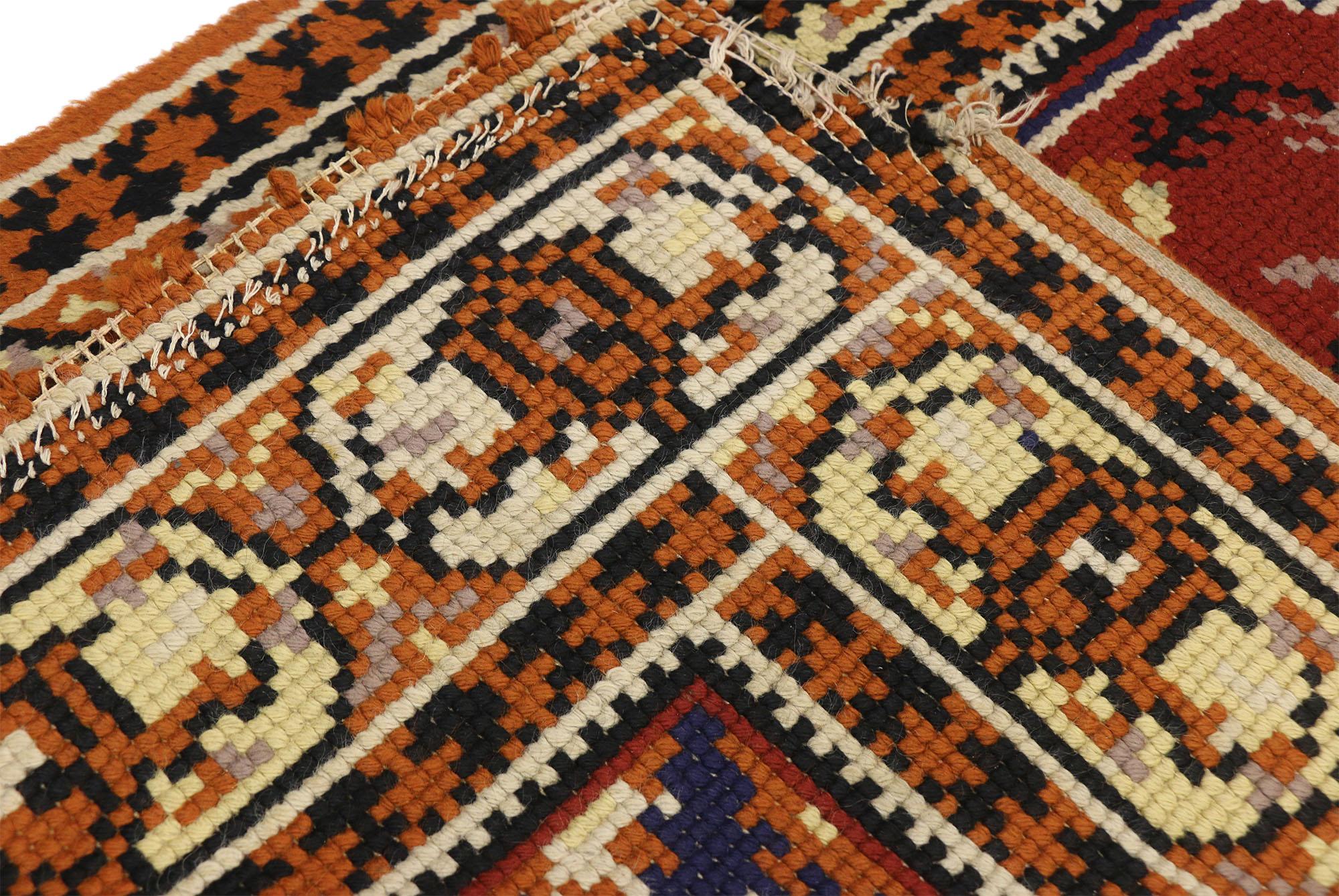 Hand-Knotted Vintage European Rug For Sale