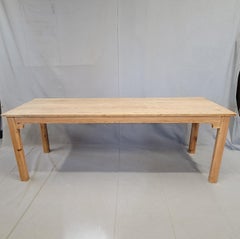 Vintage European Scrubbed Pine Rustic Farmhouse Table