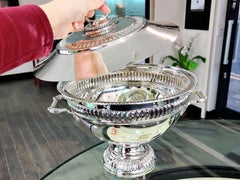 Vintage Europäische Silber Suppenterrine