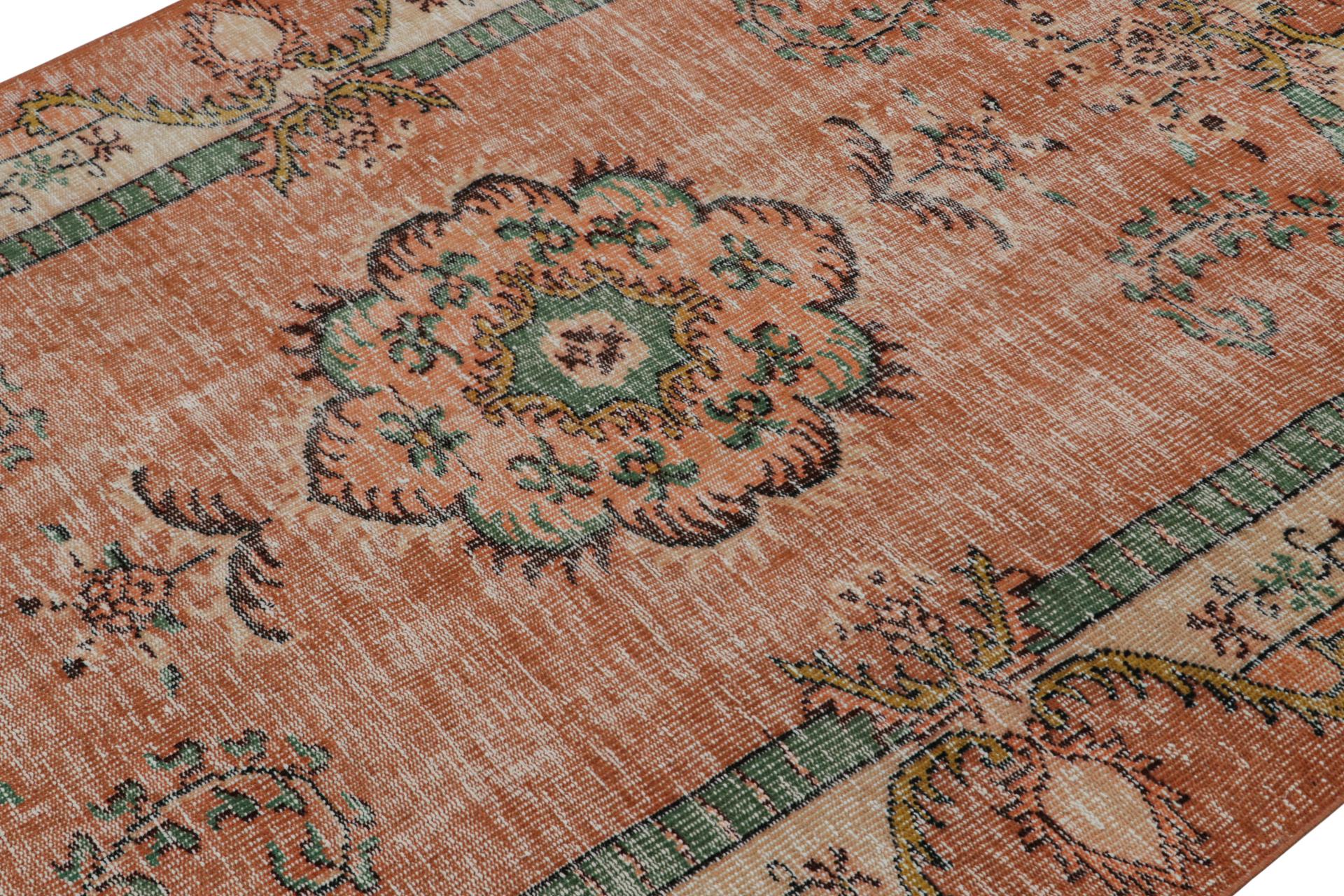 Hand-Knotted Vintage European Style Rug, with Geometric Floral Patterns, from Rug & Kilim For Sale