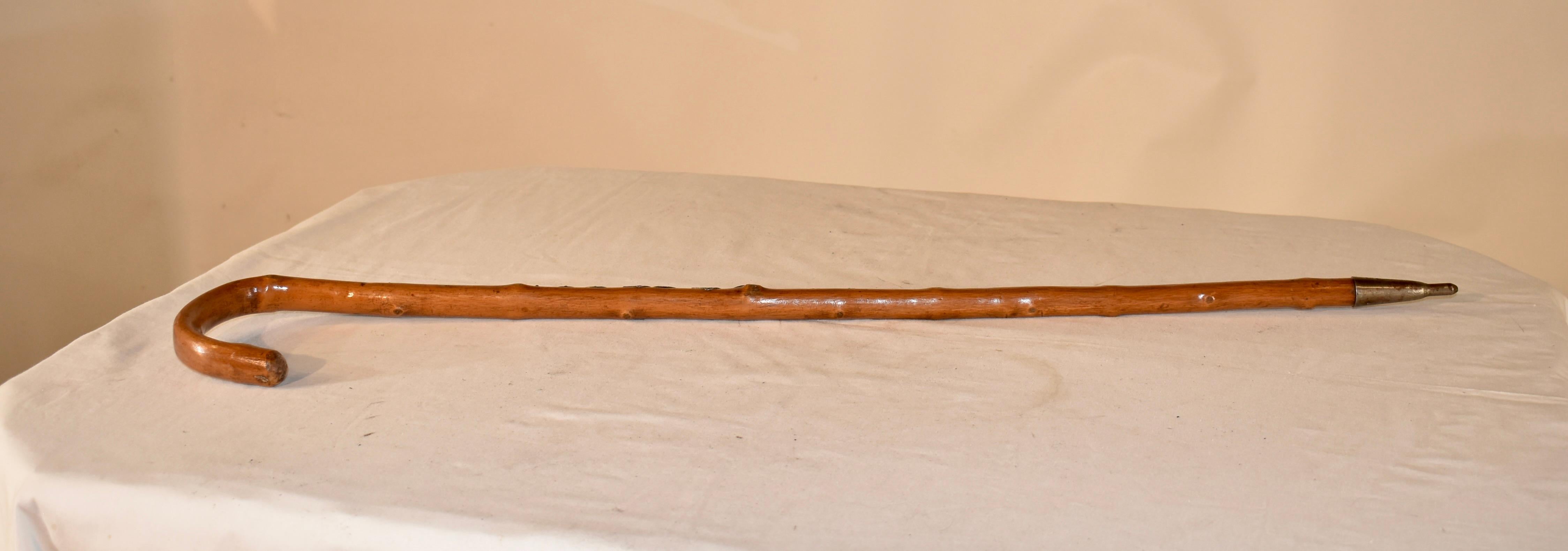 Vintage European Walking Stick with 12 Badges For Sale 6