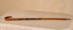 Vintage European Walking Stick with 12 Badges