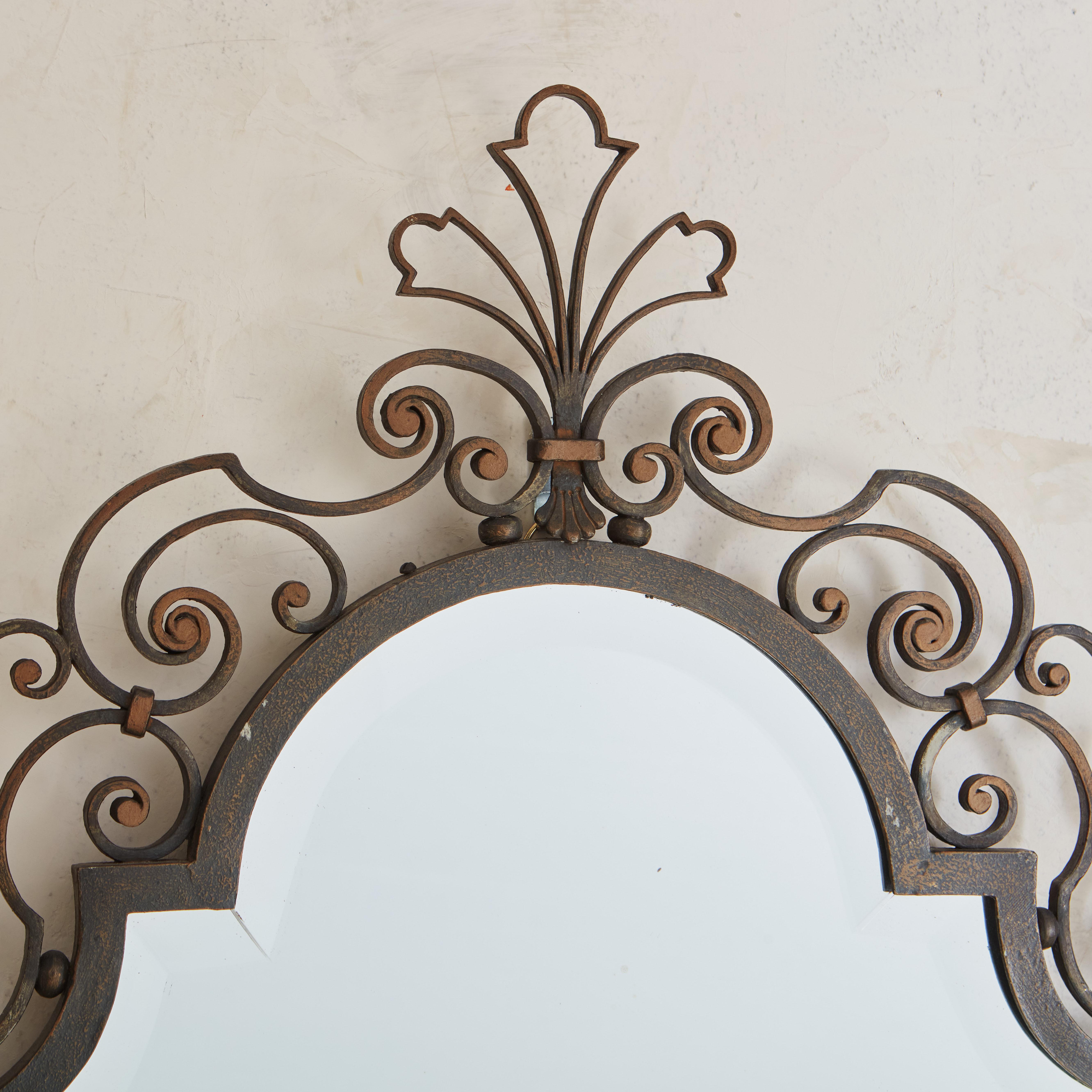 Mid-20th Century Vintage European Wrought Iron Mirror