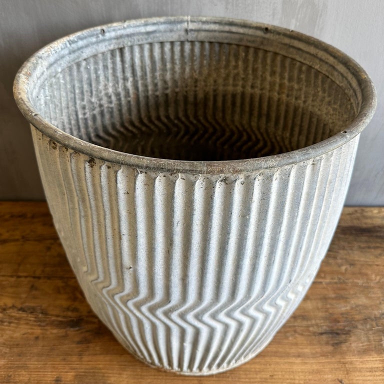 Vintage European Zinc Barrel Planters For Sale at 1stDibs