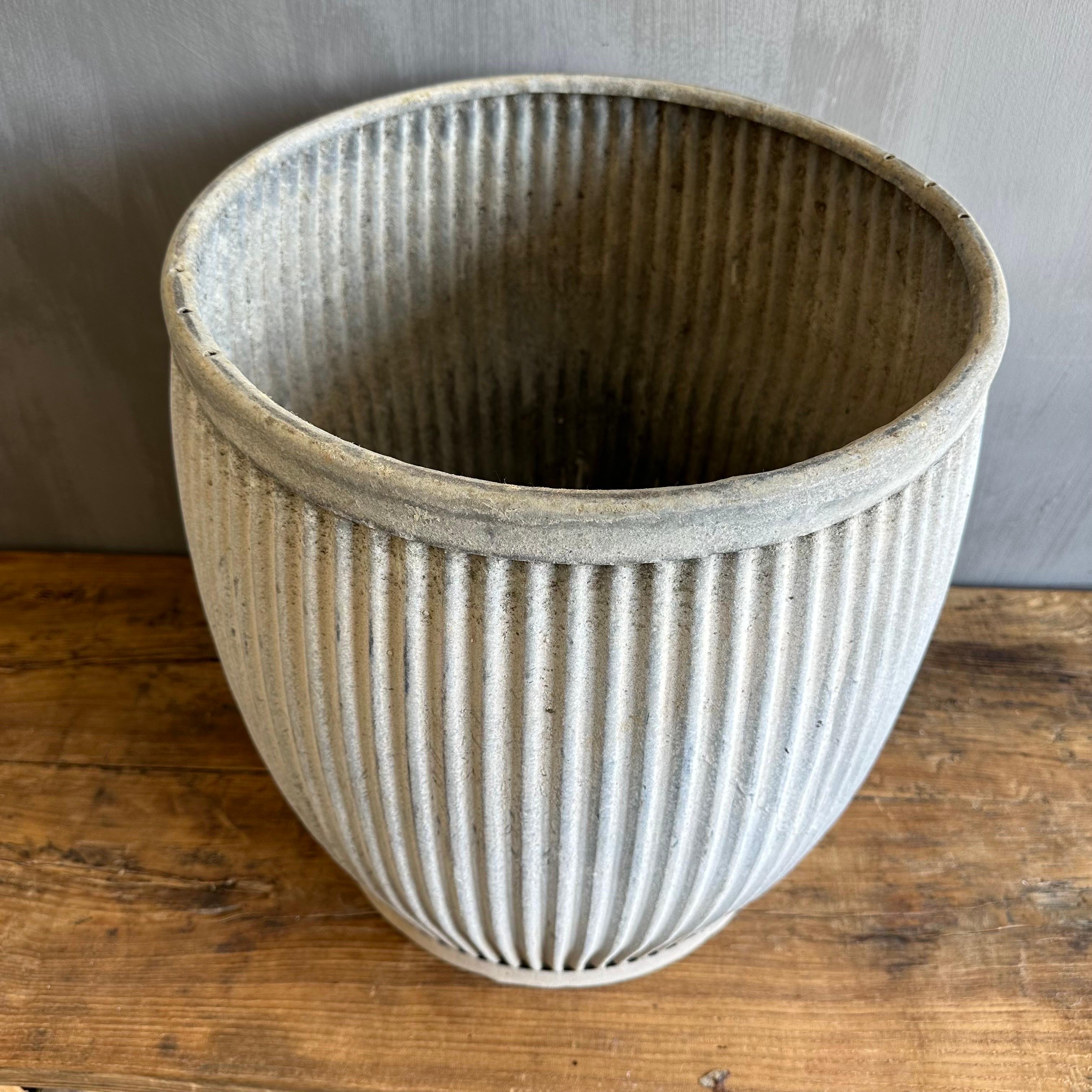 19th Century Vintage European Zinc Barrel Planters