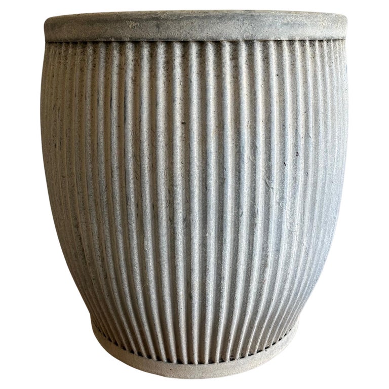 Vintage European Zinc Barrel Planters For Sale at 1stDibs