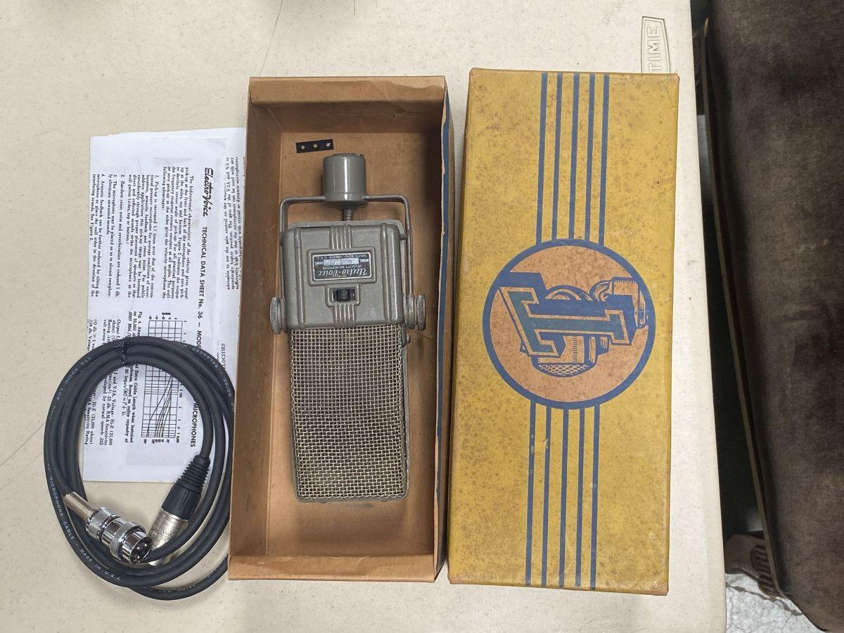 Vintage EV Ribbon Turner Microphone by Turner in Original Packaging and Wire 6