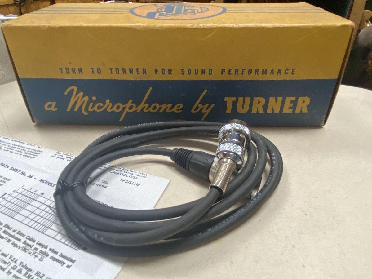 Mid-Century Modern Vintage EV Ribbon Turner Microphone by Turner in Original Packaging and Wire
