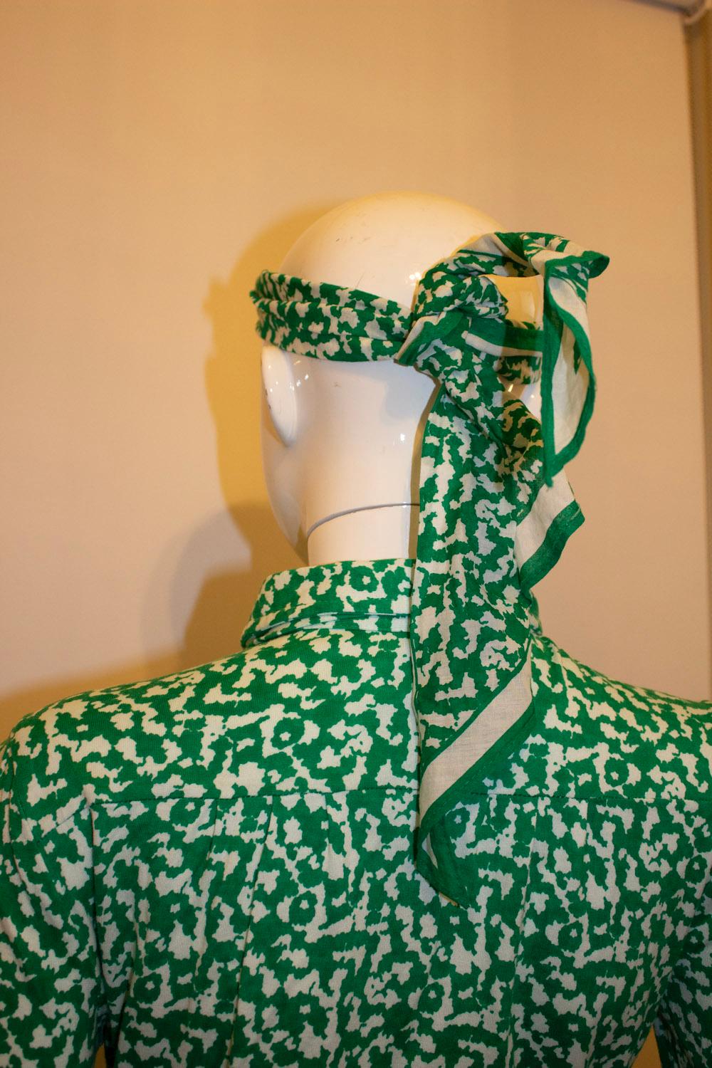 Blue Vintage Eva for Robert Janan New York Green and White Outfit For Sale