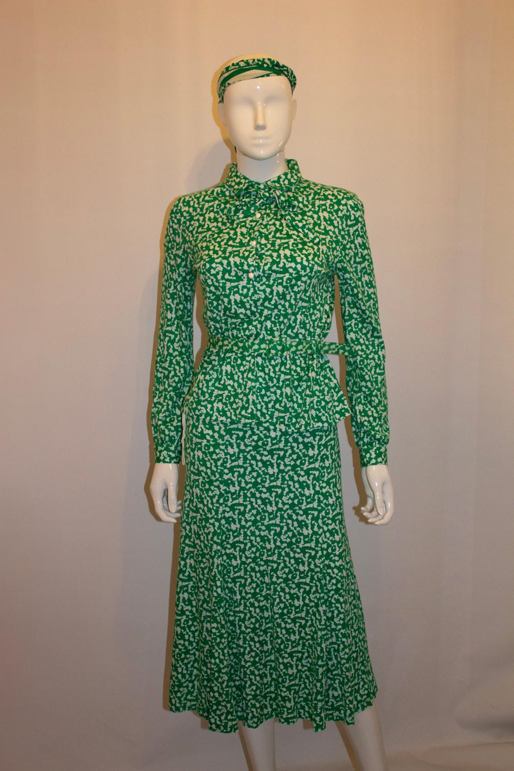 Women's Vintage Eva for Robert Janan New York Green and White Outfit For Sale