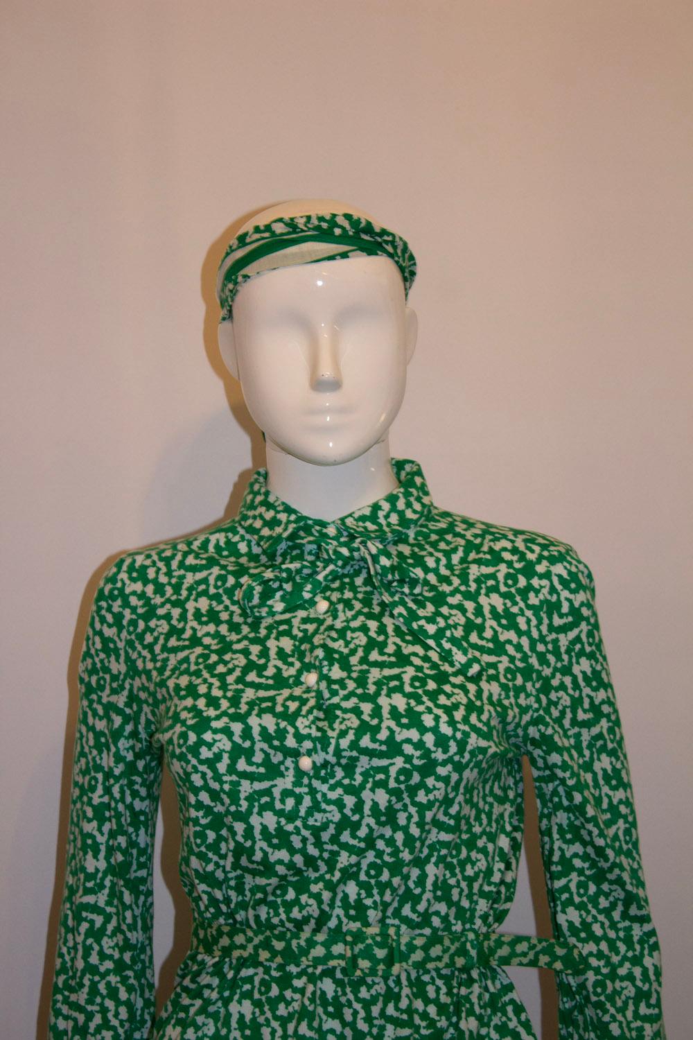 Vintage Eva for Robert Janan New York Green and White Outfit For Sale 1