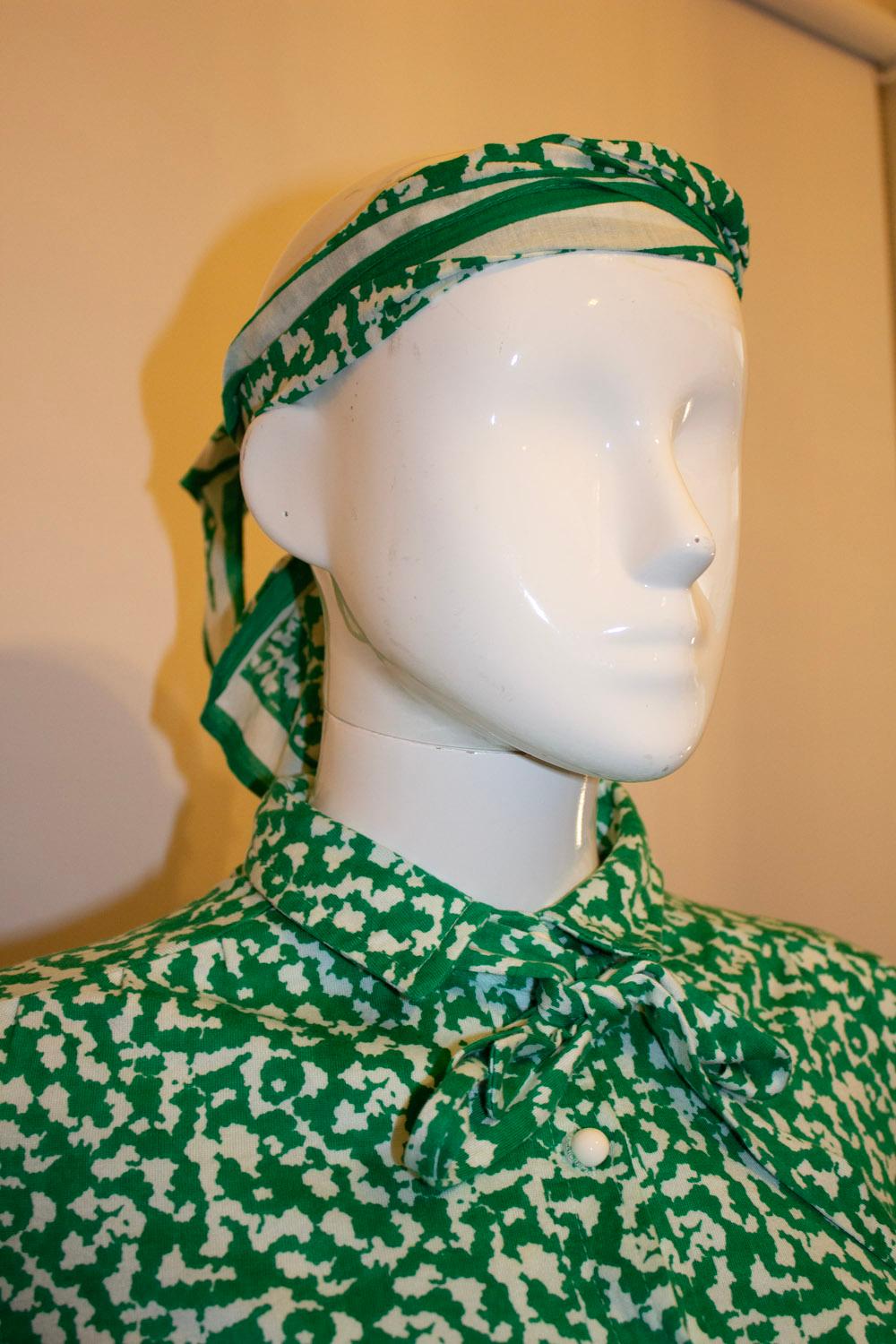 Vintage Eva for Robert Janan New York Green and White Outfit For Sale 2