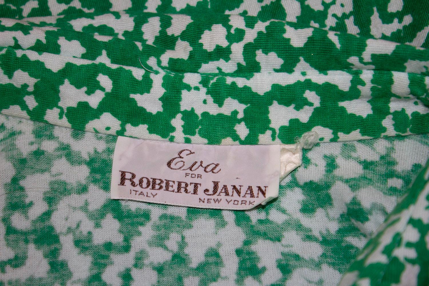 Vintage Eva for Robert Janan New York Green and White Outfit For Sale 3