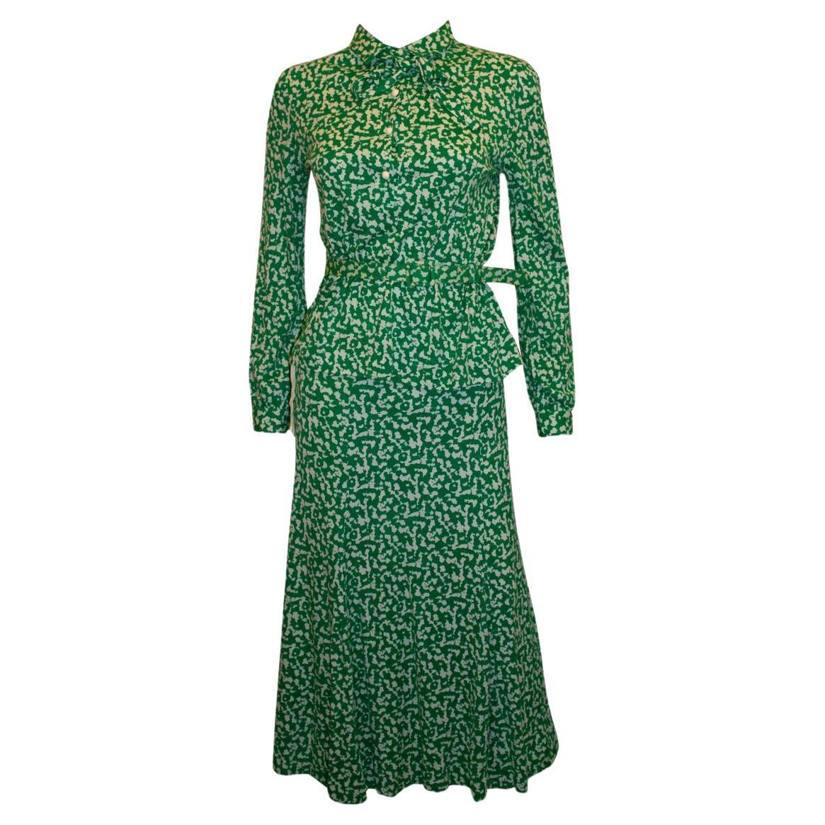 Vintage Eva for Robert Janan New York Green and White Outfit For Sale