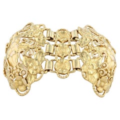 Pulsera vintage Evald Nielsen de oro amarillo de 14 quilates 6,5 pulgadas