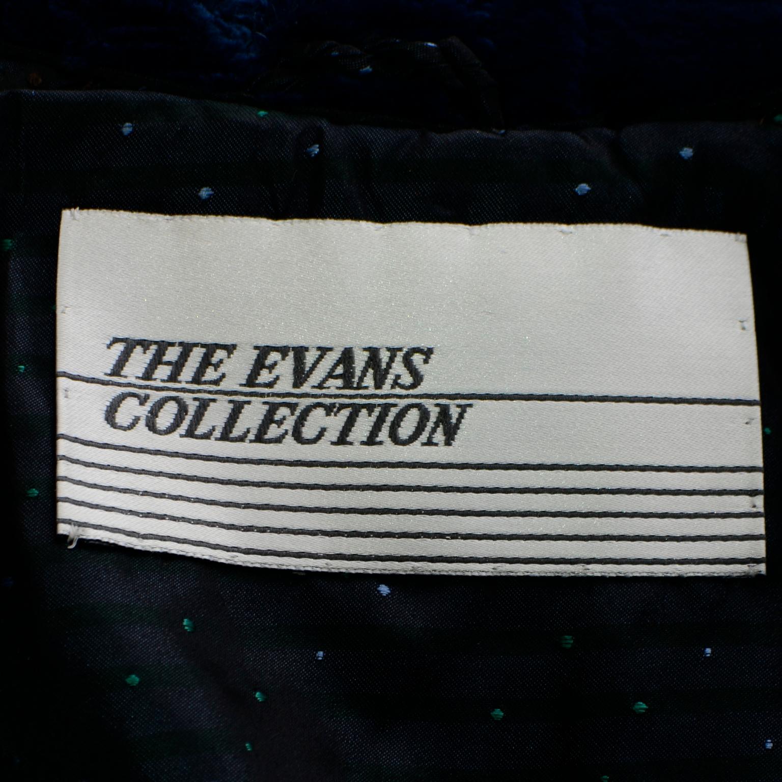 Vintage Evans Collection Blue Dyed Sheared Fur Swing Coat 4