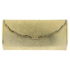 Retro Evans Evening Gold Clutch Diamond like Stone Embellishment