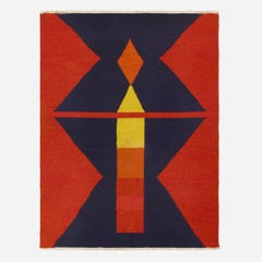 Vintage Evelyn Ackerman “Launch Pad” Tapestry in Bold Red - Rug & Kilim