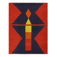 Vintage Evelyn Ackerman “Launch Pad” Tapestry in Bold Red - Rug & Kilim