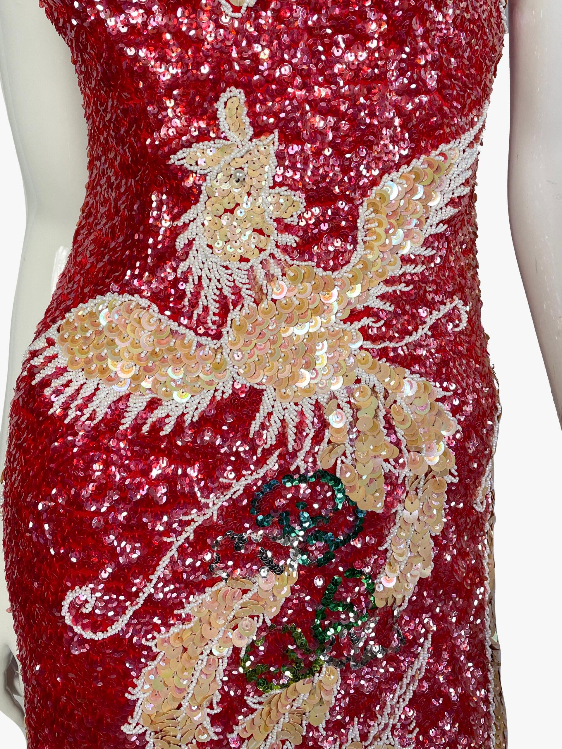 Abito da sera vintage ricamato con perline e paillettes In condizioni buone in vendita a New York, NY