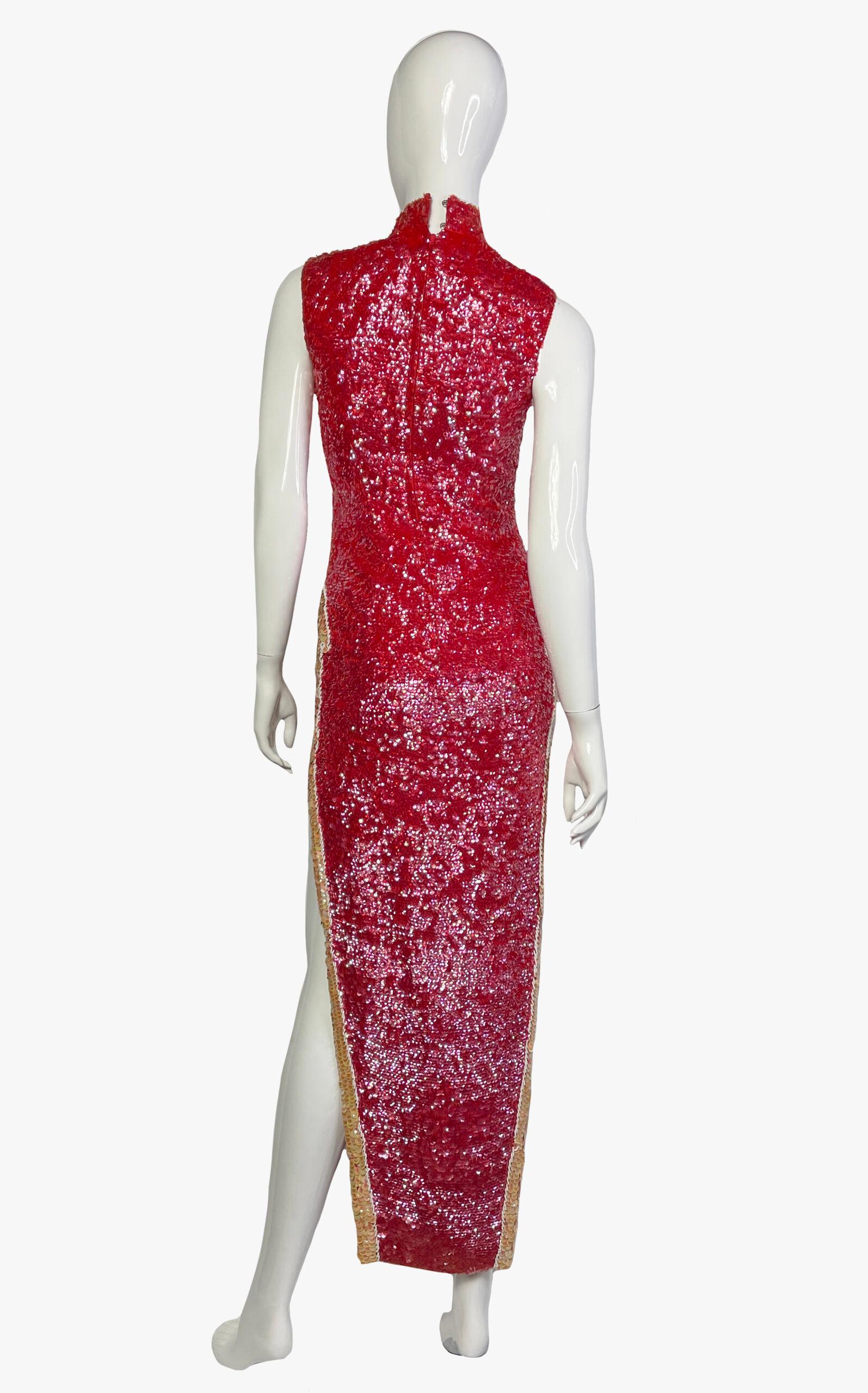 Abito da sera vintage ricamato con perline e paillettes in vendita 1
