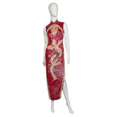 Vestido de noche vintage bordado con cuentas y lentejuelas