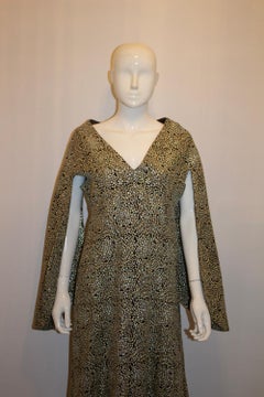 Vintage Evening Gown in Gold and Silver Spot Fabric